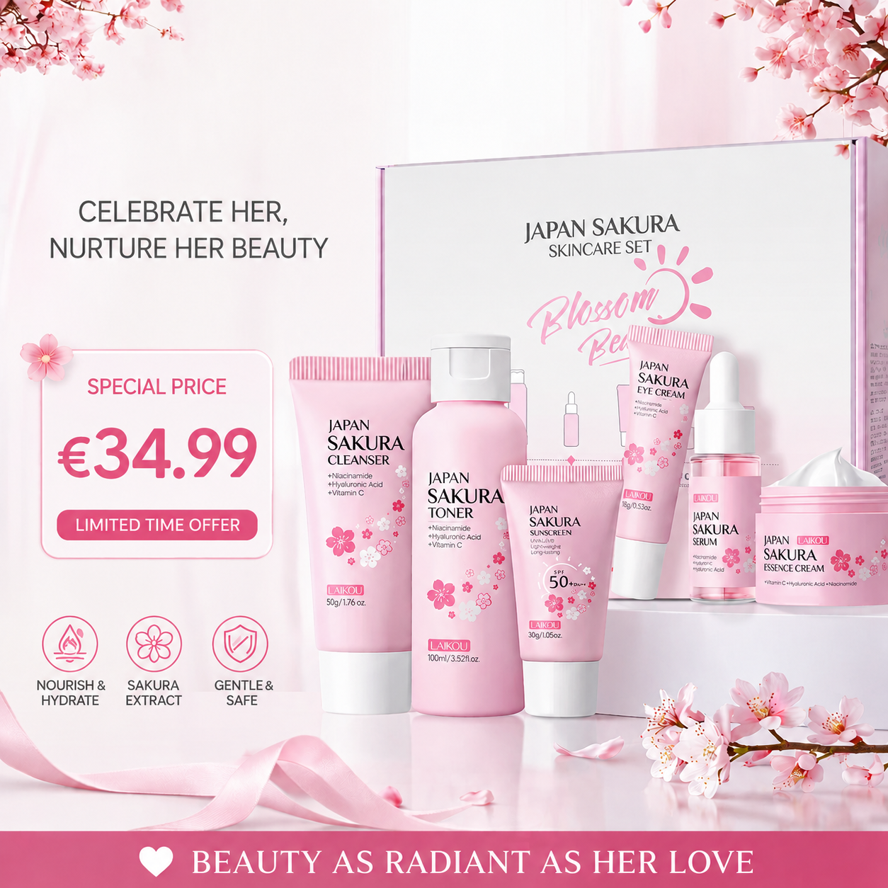 Sakura 6 Piece Skincare Set