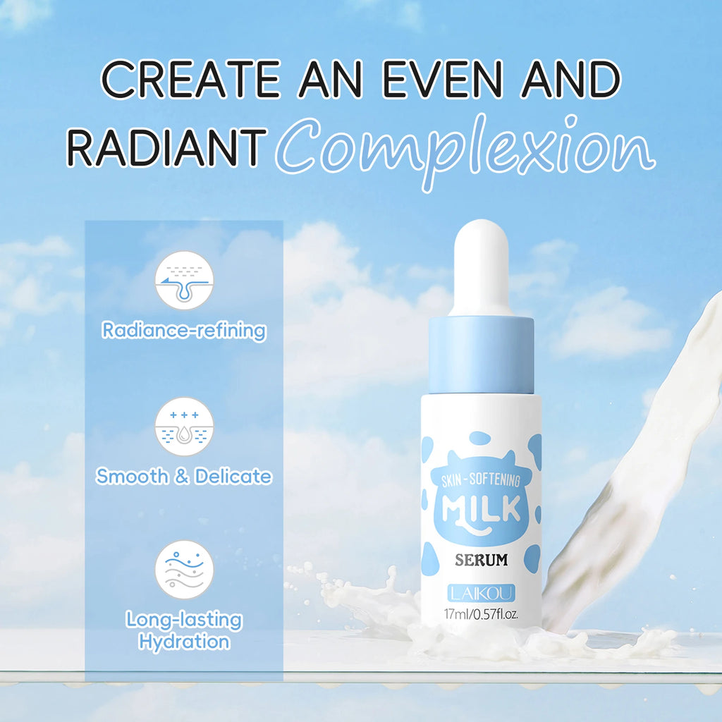 LAIKOU Milk Glow Skincare Set – 6-Piece Hydrating & Brightening Facial Care Routine