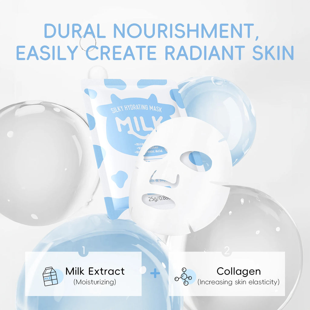 LAIKOU Milk Glow Skincare Set – 6-Piece Hydrating & Brightening Facial Care Routine