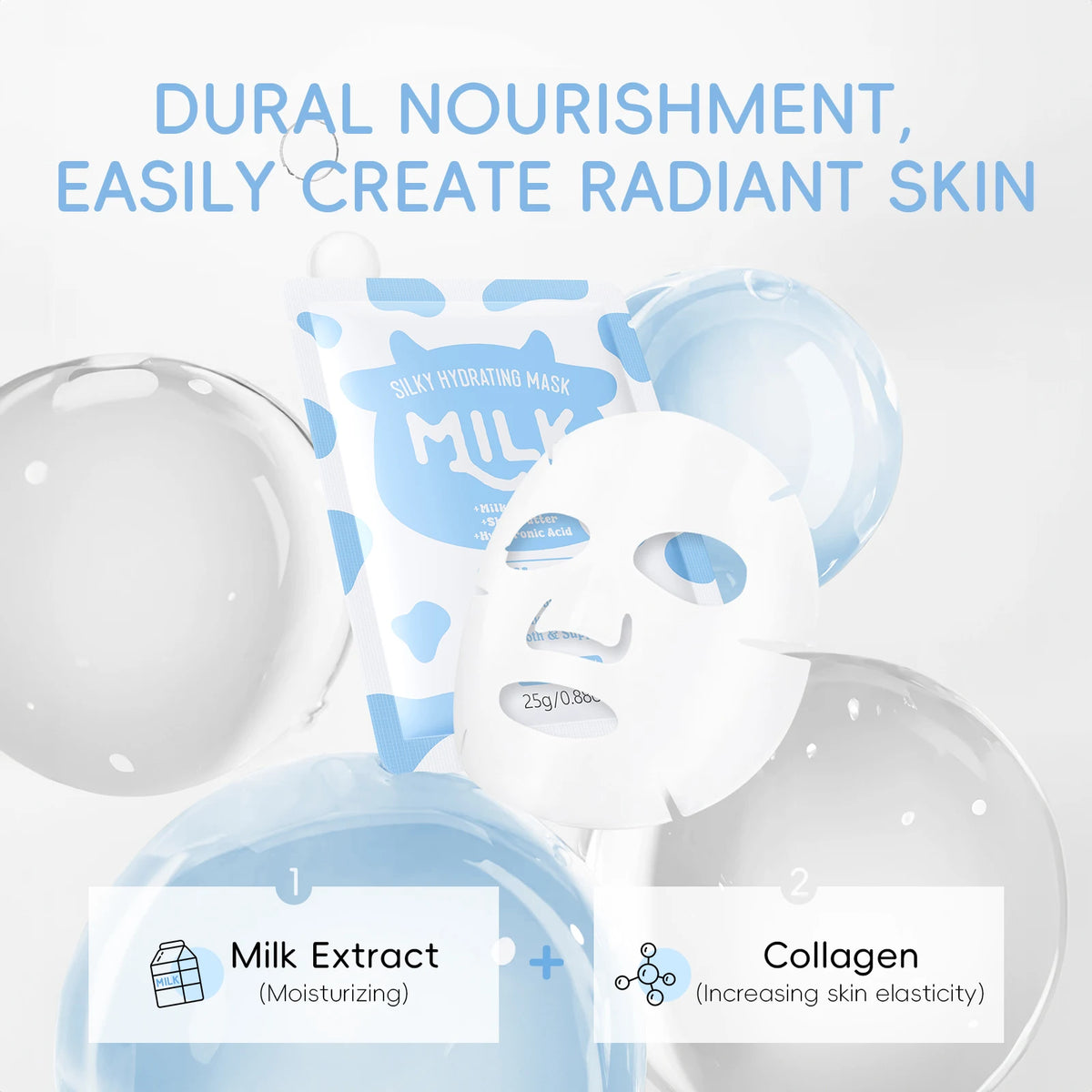 LAIKOU Milk Glow Skincare Set – 6-Piece Hydrating & Brightening Facial Care Routine