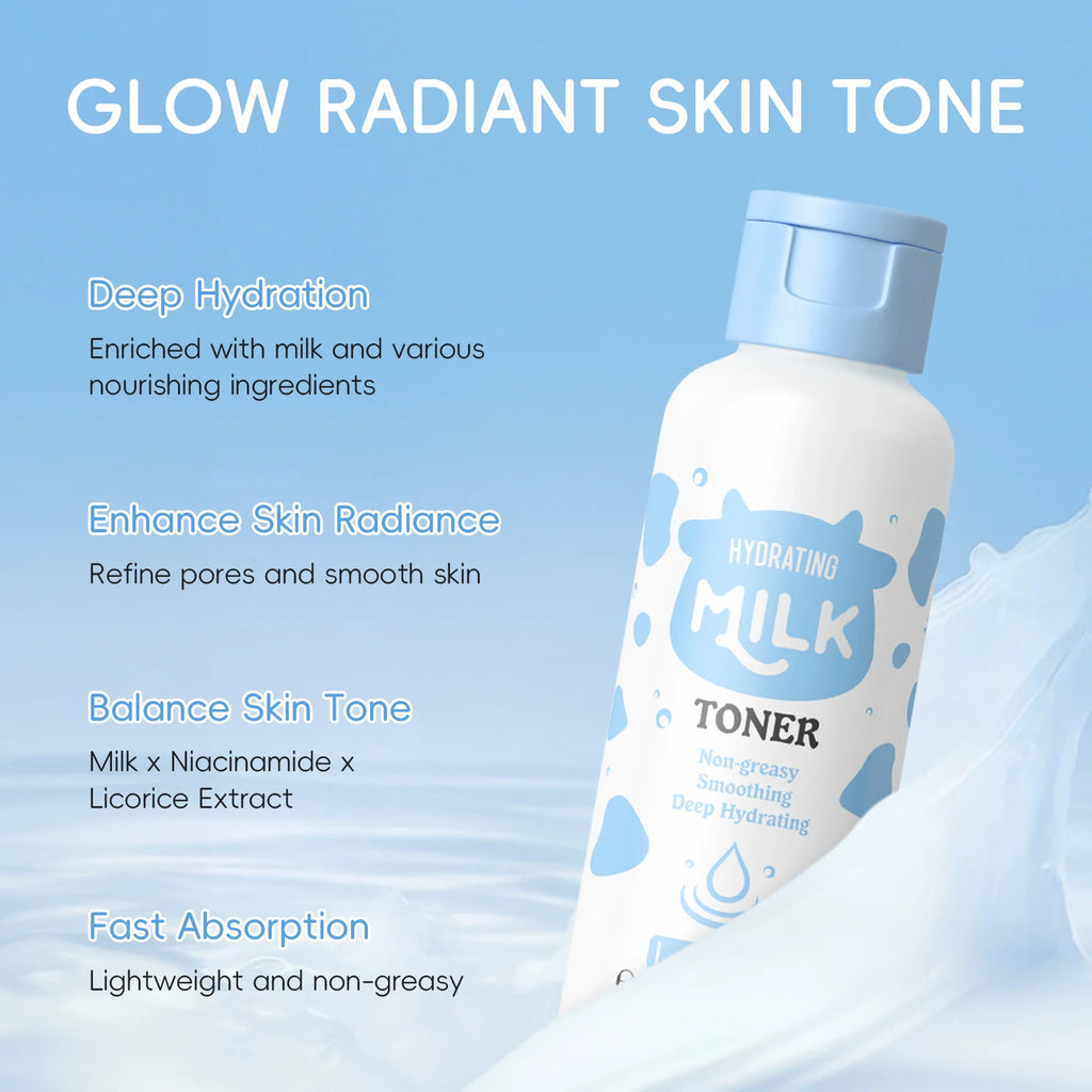 LAIKOU Milk Glow Skincare Set – 6-Piece Hydrating & Brightening Facial Care Routine